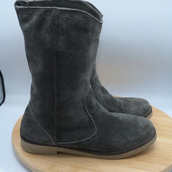 Coolway Green Suede Boho Western Boots Women's EU 37 US 6 embroidery pull on - Picture 7 of 10